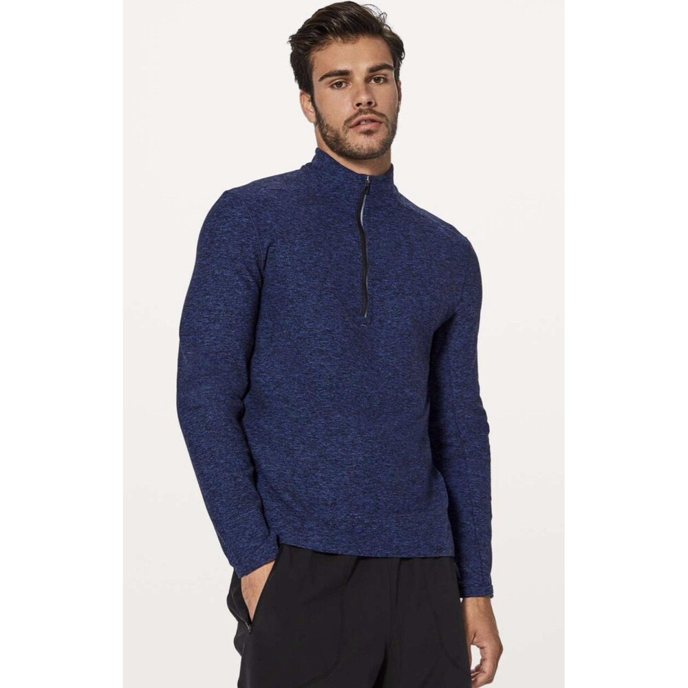 Lululemon Surge Warm 1/2 Zip Pullover Long Sleeve Shirt Blue Men’s Medium - EUC